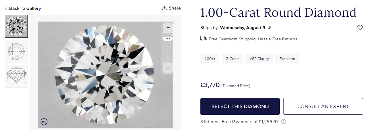 diamond excellent cut example