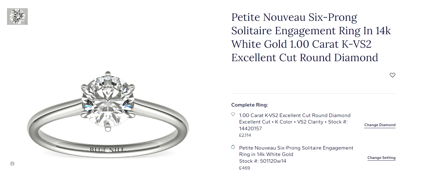 warmer colour diamond in platinum setting